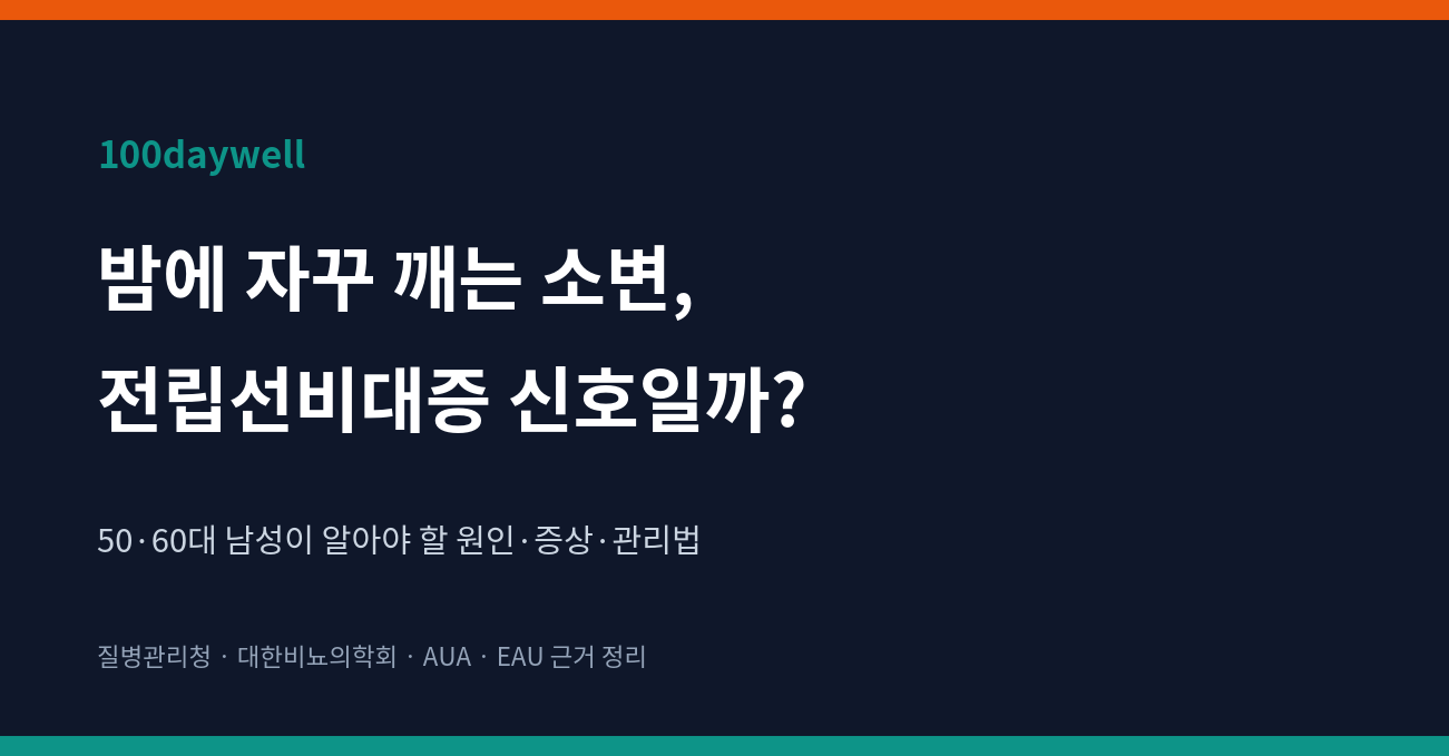 밤에 소변 때문에 자꾸 깬다면 — 50·60대 남성이 알아야 할 전립선비대증 원인·증상·관리법